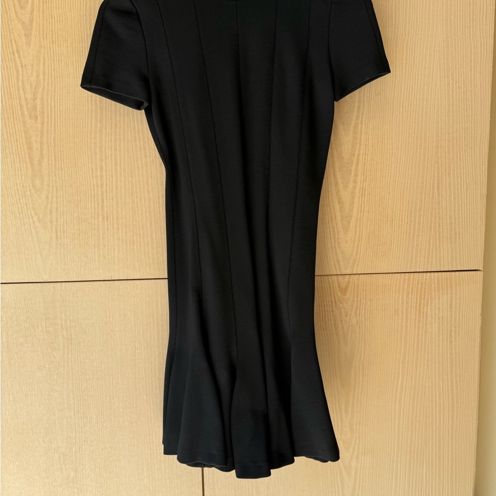Carven Black Short-Sleeve Mini Dress